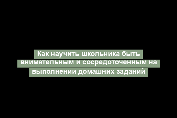 Как научить школьника быть внимательным и сосредоточенным на выполнении домашних заданий